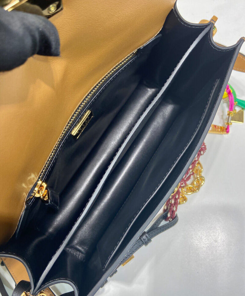 Prada Soft Sound Small Leather Shoulder Bag With Charms 1BD379